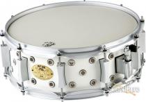 5x14 Pork Pie White Satin Vented Little Squealer Snare Drum