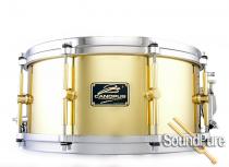 Canopus 6.5x14 The Brass Polished Shell Snare Drum-Die Cast