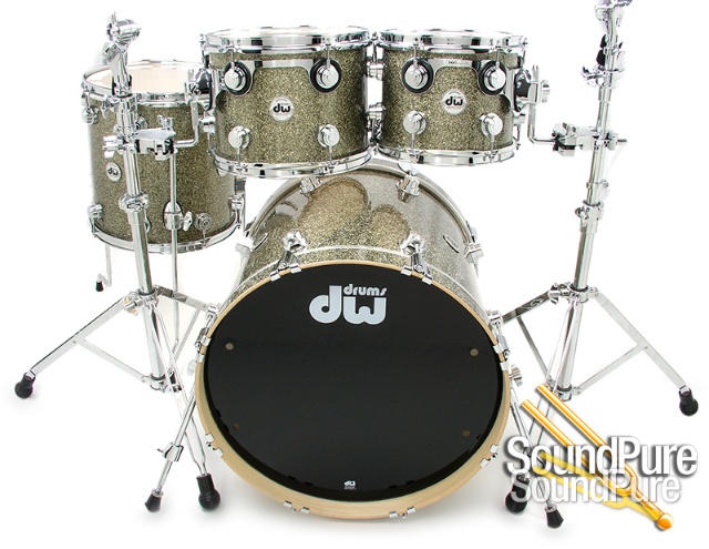 DW 4pc Collectors Series Maple Gold Galaxy Maple Drum Set