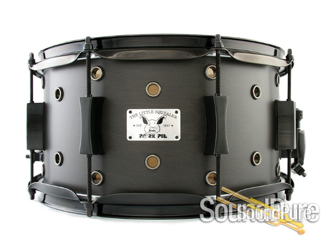Pork Pie 7x13 Little Squealer Vented Snare Drum Black/Black — image 1