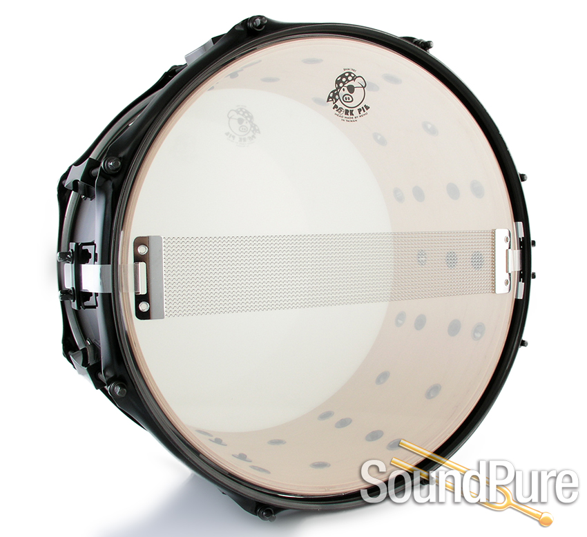 Pork Pie 7x13 Little Squealer Vented Snare Drum Black/Black