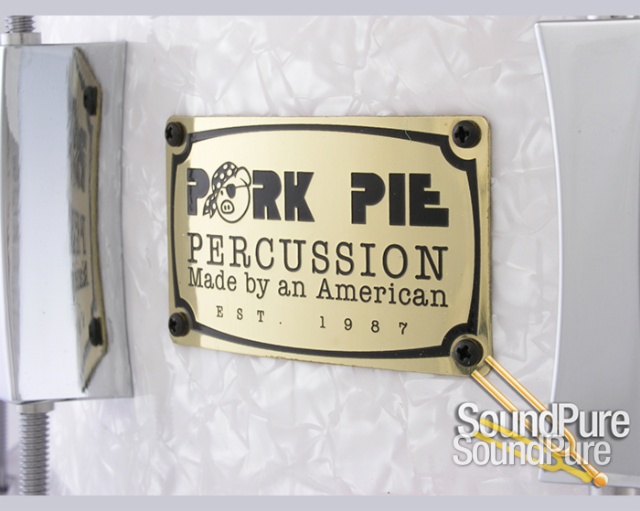 Pork Pie 6x14 Maple Solid Shell Snare Drum-White Marine — image 2
