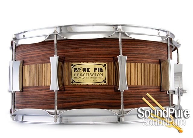Pork Pie 6.5x14 Maple Snare Drum-Rosewood/Zebrawood  Veneer — image 1