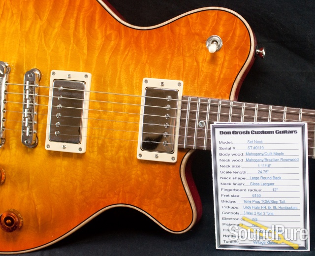 Grosh Set Neck Aged Amber Burst Electric Guitar - Used — image 2