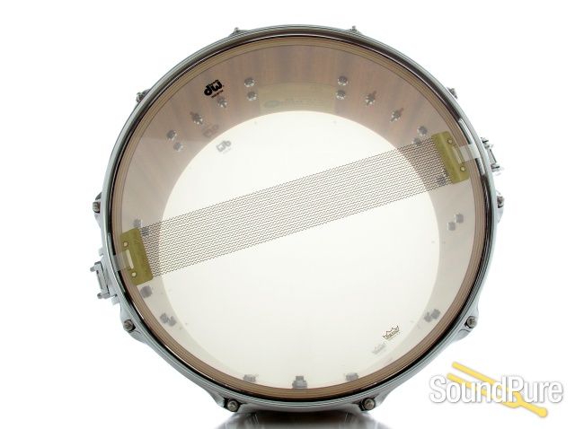 DW 6.5x14 Collectors Exotic Series Mahogany Snare Drum-Olive — image 4