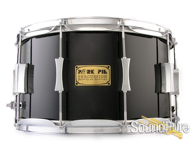 Pork Pie 8x14 Maple Oak Snare Drum-Black — image 1