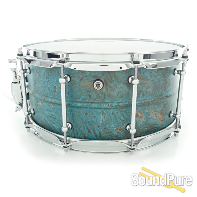 Pork Pie 6.5x14 Brass Patina Snare Drum — image 2