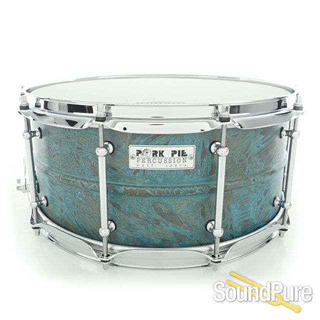 Pork Pie 6.5x14 Brass Patina Snare Drum — image 1