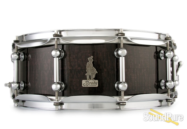 Brady 5.5x14 Silver Silky Oak Gloss Jarrah Ply Snare Drum — image 1