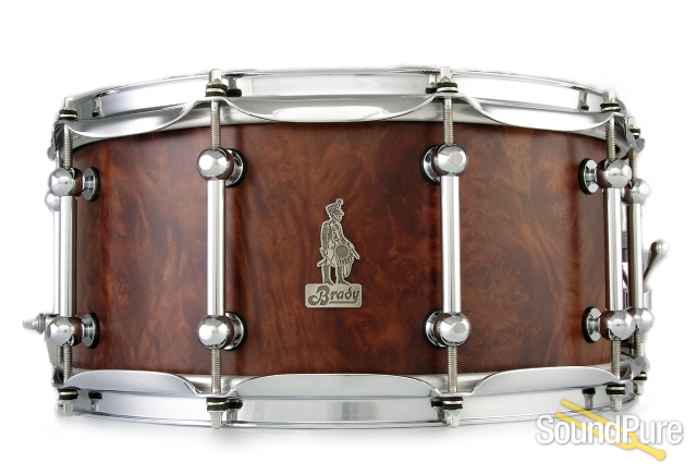 Brady 6.5x14 Elm Burl Satin Jarrah Ply Snare Drum — image 1
