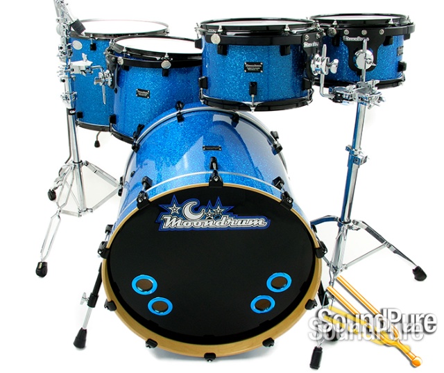 Moondrum & Phattie 6pc Custom Maple Drum Set OCDP Lugs-Blue