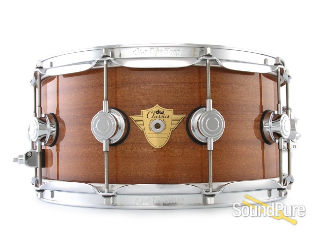 DW 6.5x14 Classics Series Mahogany Snare Drum-Natural Gloss — image 1