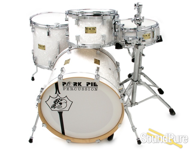 Pork Pie 4pc White Marine Pearl Maple Drum Set — image 1