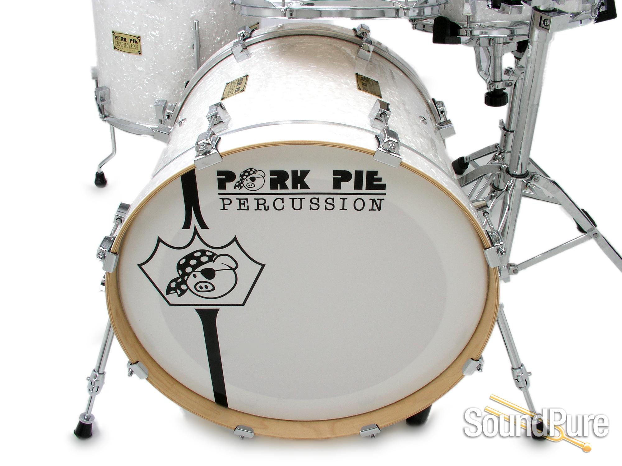 Pork Pie 4pc White Marine Pearl Maple Drum Set — image 2