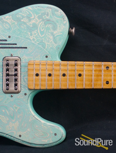 Trussart 2011 Seafoam Green Paisley Steelcaster Guitar- Used — image 4