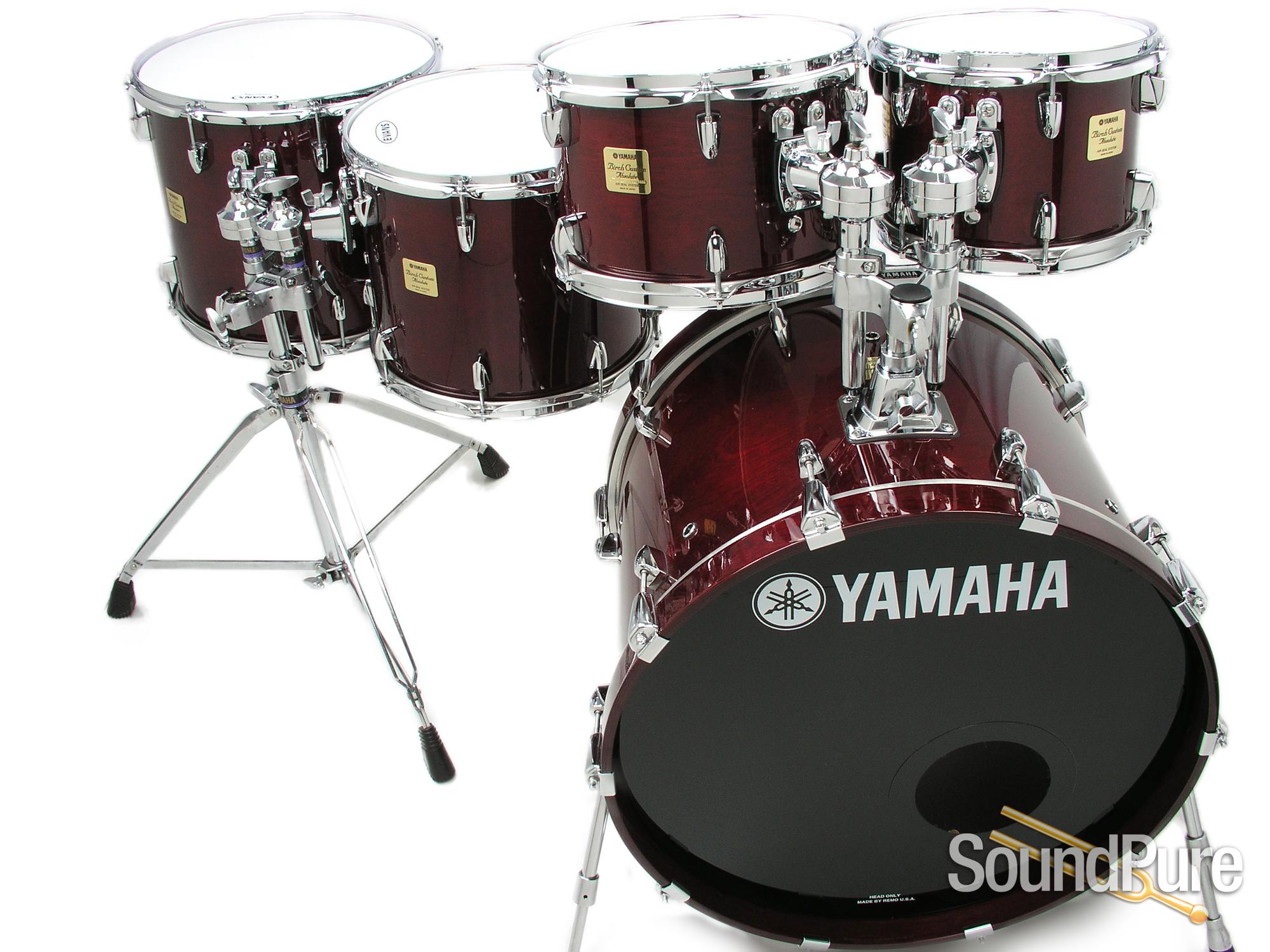 Yamaha 5pc Birch Custom Absolute Drum Set -Cherry Wood Gloss