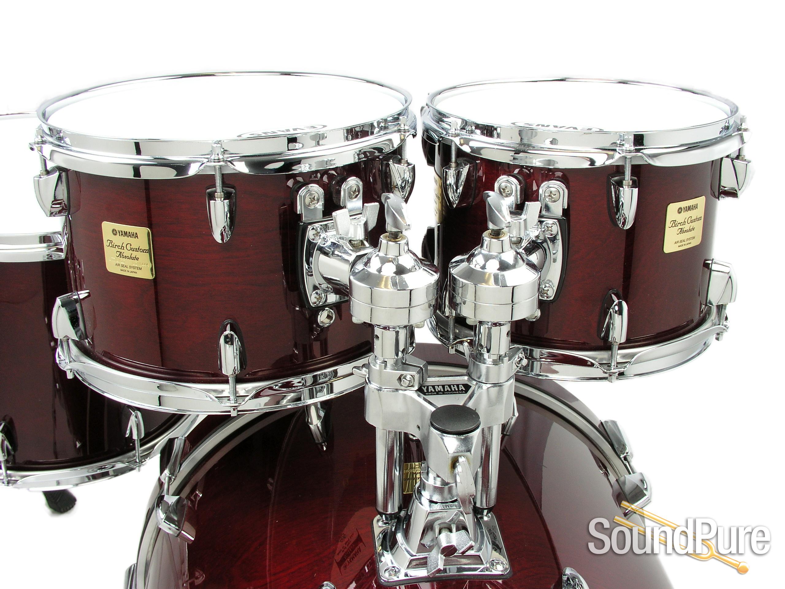 Yamaha 5pc Birch Custom Absolute Drum Set -Cherry Wood Gloss 
