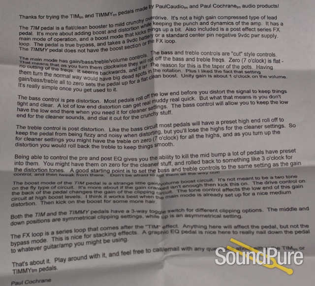 Paul Cochrane Timmy Overdrive Guitar Effect Pedal - Used — image 4