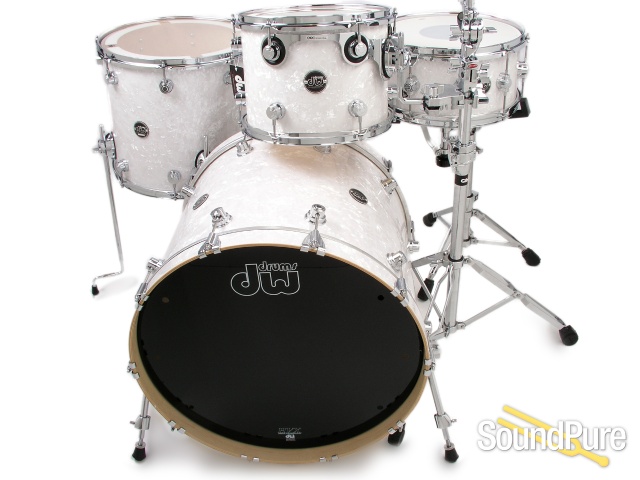 DW 3pc Performance Series Maple Drum Set-White Marine — image 1