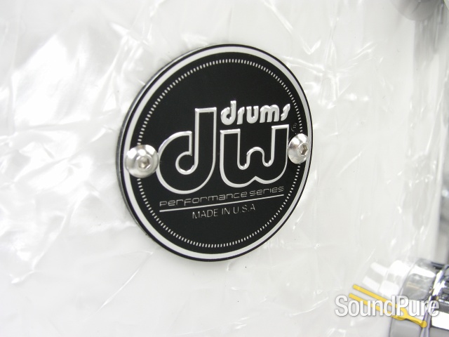 DW 3pc Performance Series Maple Drum Set-White Marine — image 2