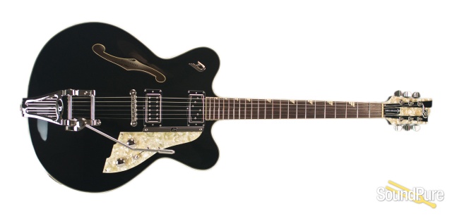Duesenberg Fullerton Elite Black Semi-Hollow Electric Guitar — image 4