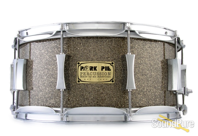 Pork Pie 6.5x14 Maple Snare Drum-Gunmetal Glass Glitter
