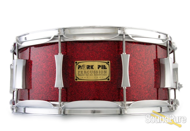 Pork Pie 6x14 Maple Snare Drum-Ruby Glass Glitter — image 1