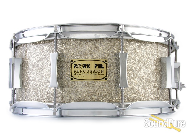Pork Pie 6x14 Maple Snare Drum-Silver Glass Glitter