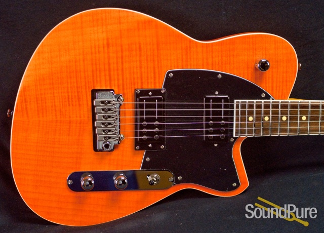 Reverend Reeves Gabrels Satin Orange Flame Maple Guitar — image 2