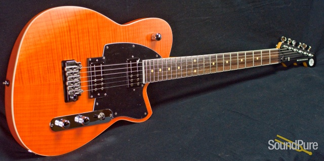 Reverend Reeves Gabrels Satin Orange Flame Maple Guitar — image 9