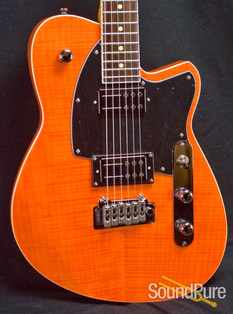 Reverend Reeves Gabrels Satin Orange Flame Maple Guitar — image 11