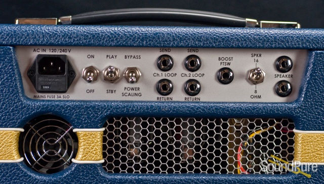 Jackson Ampworks Britain 30 Amp Head - Navy Blue & Gold — image 2