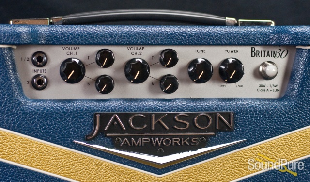Jackson Ampworks Britain 30 Amp Head - Navy Blue & Gold — image 4
