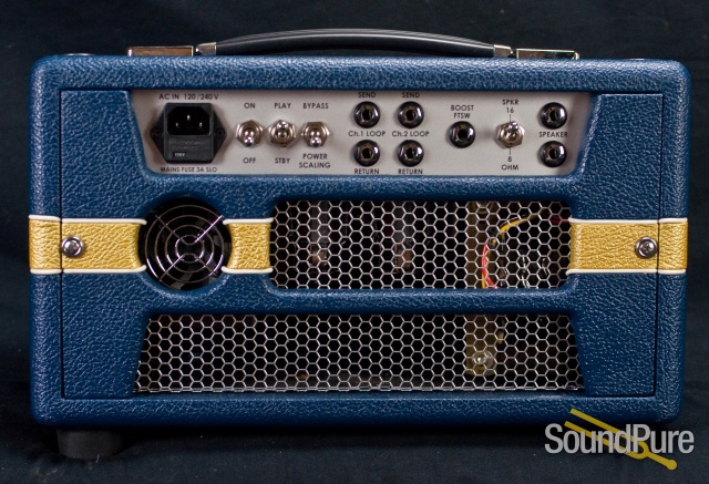 Jackson Ampworks Britain 30 Amp Head - Navy Blue & Gold — image 7