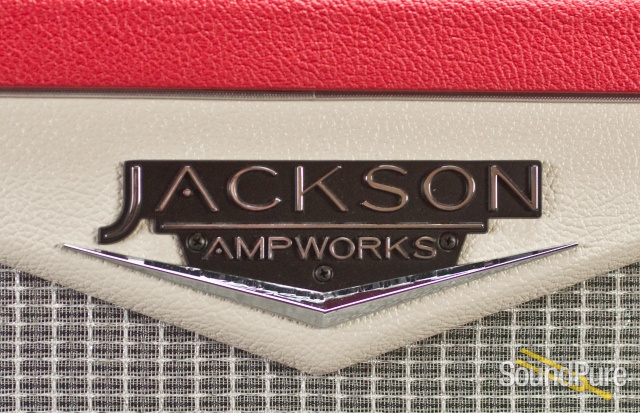 Jackson Ampworks Ported 1x12 Cab w/ Gold - Red & Ivory — image 7