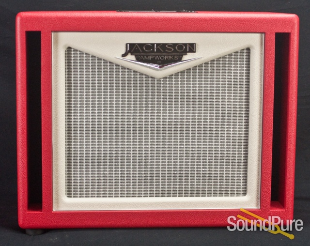 Jackson Ampworks Ported 1x12 Cab w/ Gold - Red & Ivory — image 1