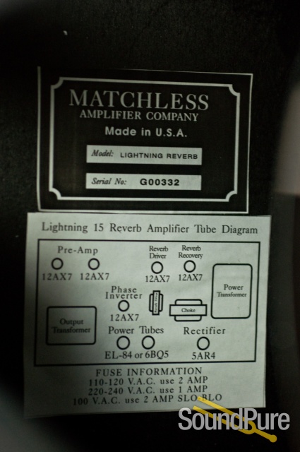 Matchless Lightning Reverb 15w Combo Amplifier - Used — image 8