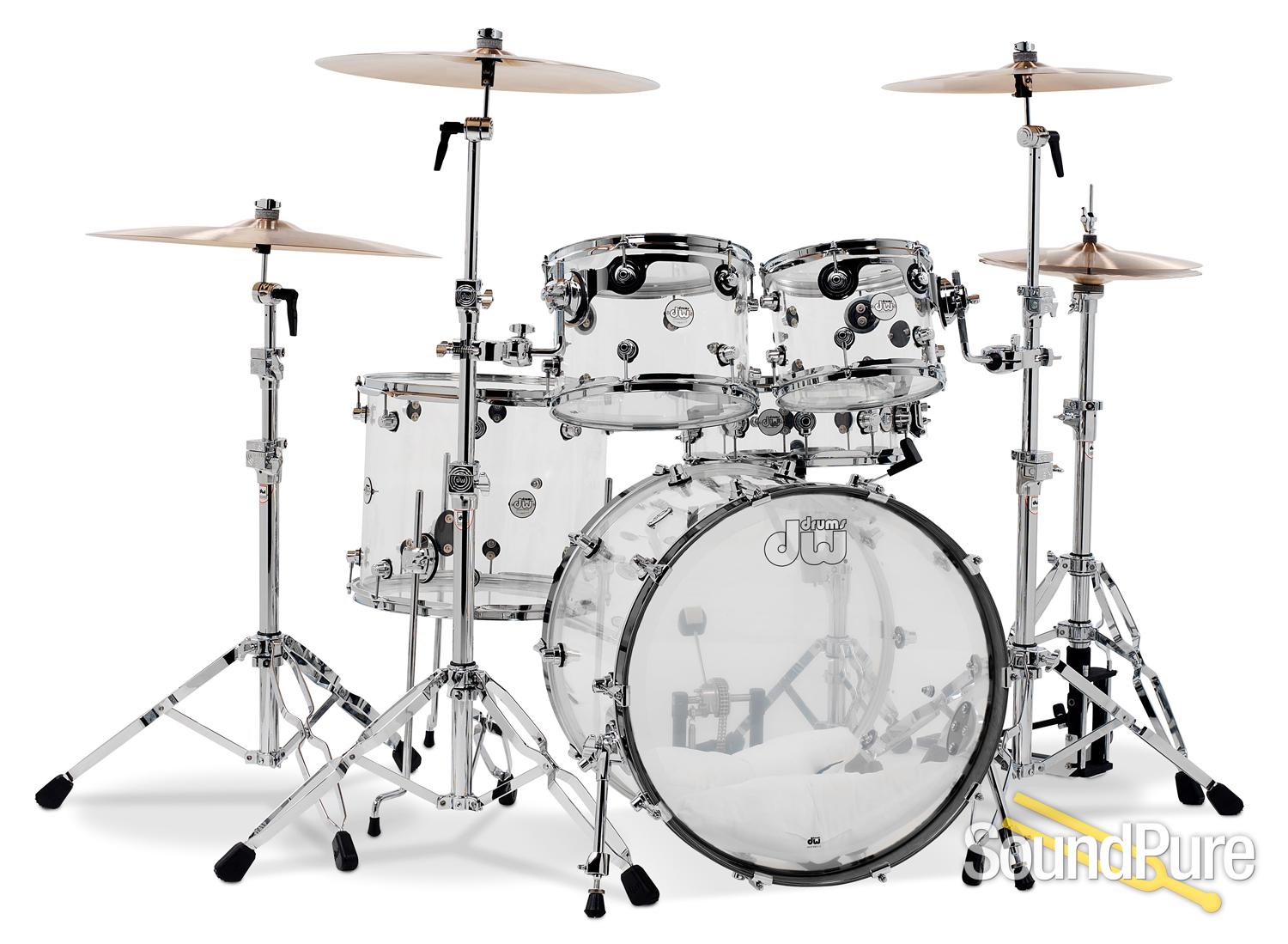 DW 5pc Design Series Clear Acrylic Drum Set | eBay