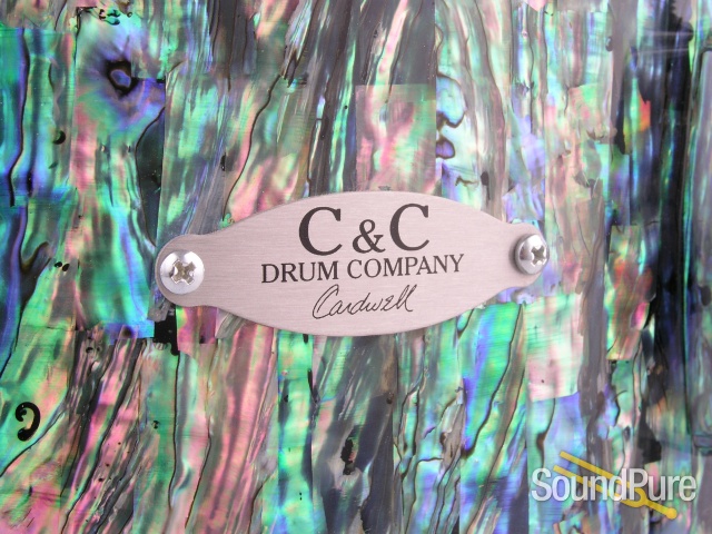 C&C Drums Custom 7.25x14 Snare Drum-Black Paua Abalone — image 2