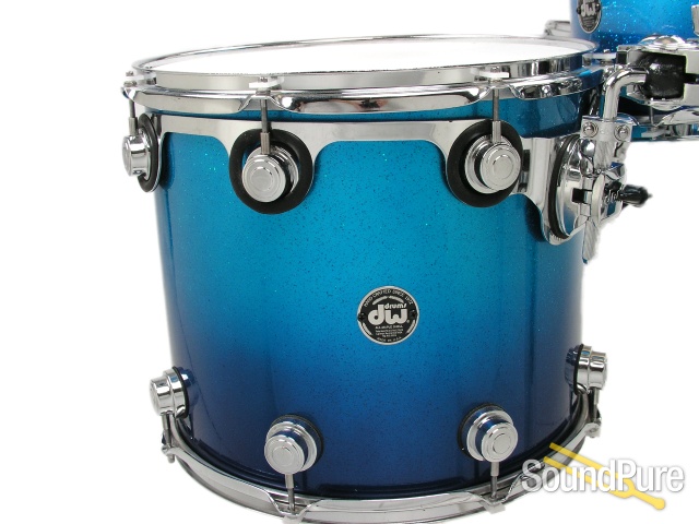 DW 6pc Collectors Series Maple Drum Set-Blue Sparkle Fade — image 6