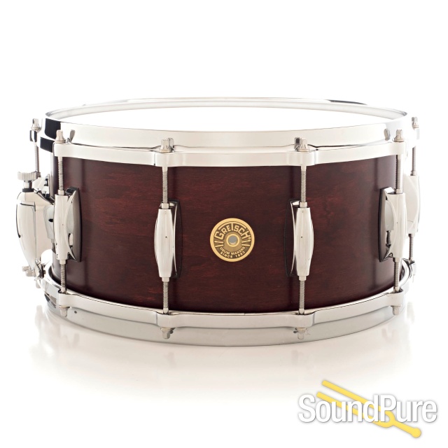 Gretsch 6.5x14 USA Custom Maple Snare Drum-Satin Walnut — image 1