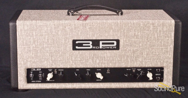 3rd Power Dual Citizen Fawn w/ Black Caps Tolex Amp Head — image 2