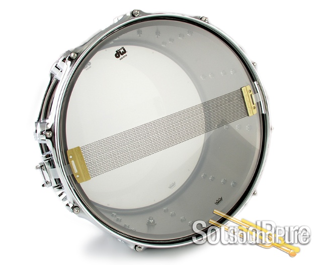 DW 8x14 Collectors Black Nickel over Brass Snare Drum — image 4