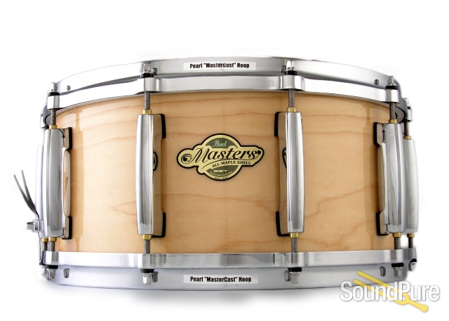Pearl 6.5x14 Masters Maple Snare Drum-Natural Gloss — image 1