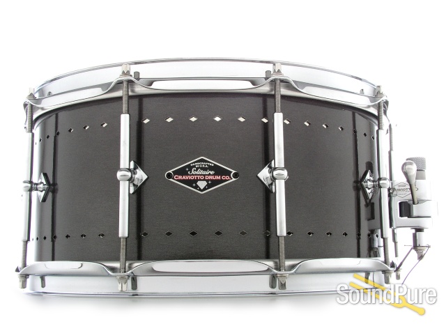 Craviotto 6.5x14 Solitaire Aluminum Snare Drum-Pewter — image 1