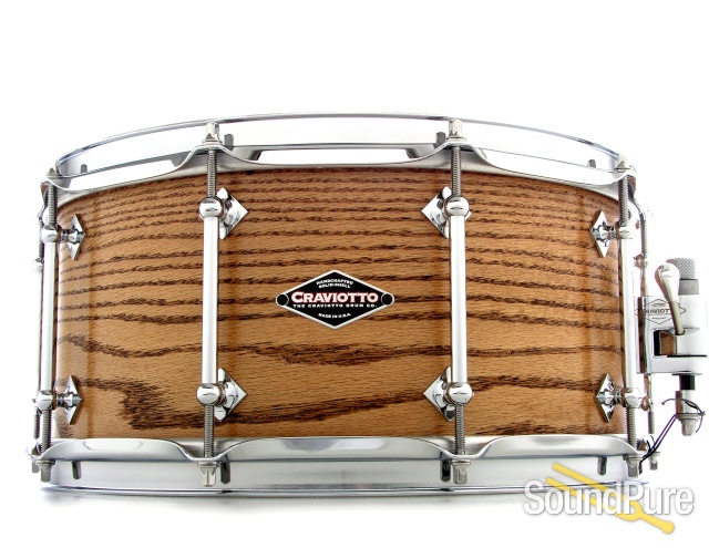 Craviotto 6.5x14 Dark Oak Custom Snare Drum Satin Finish — image 1