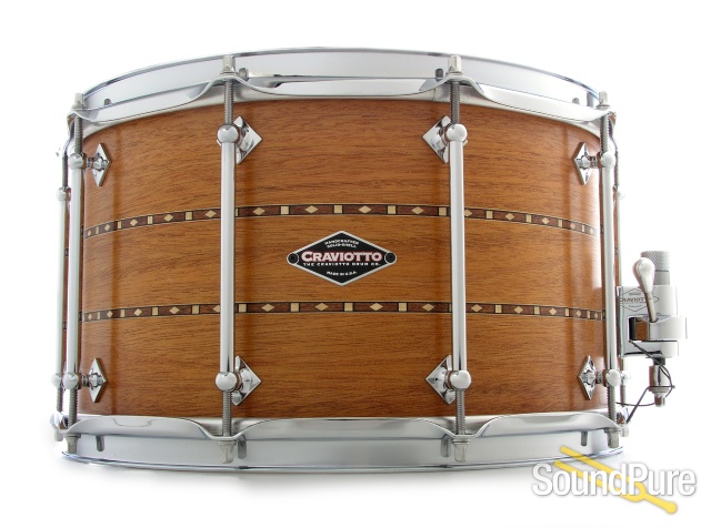 Craviotto 8x14 Mahogany Double Inlay Custom Snare Drum — image 1