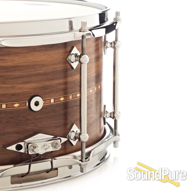 Craviotto 6.5x14 Walnut Custom Shop Snare Drum Walnut Inlay — image 3