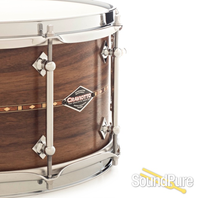 Craviotto 6.5x14 Walnut Custom Shop Snare Drum Walnut Inlay — image 4