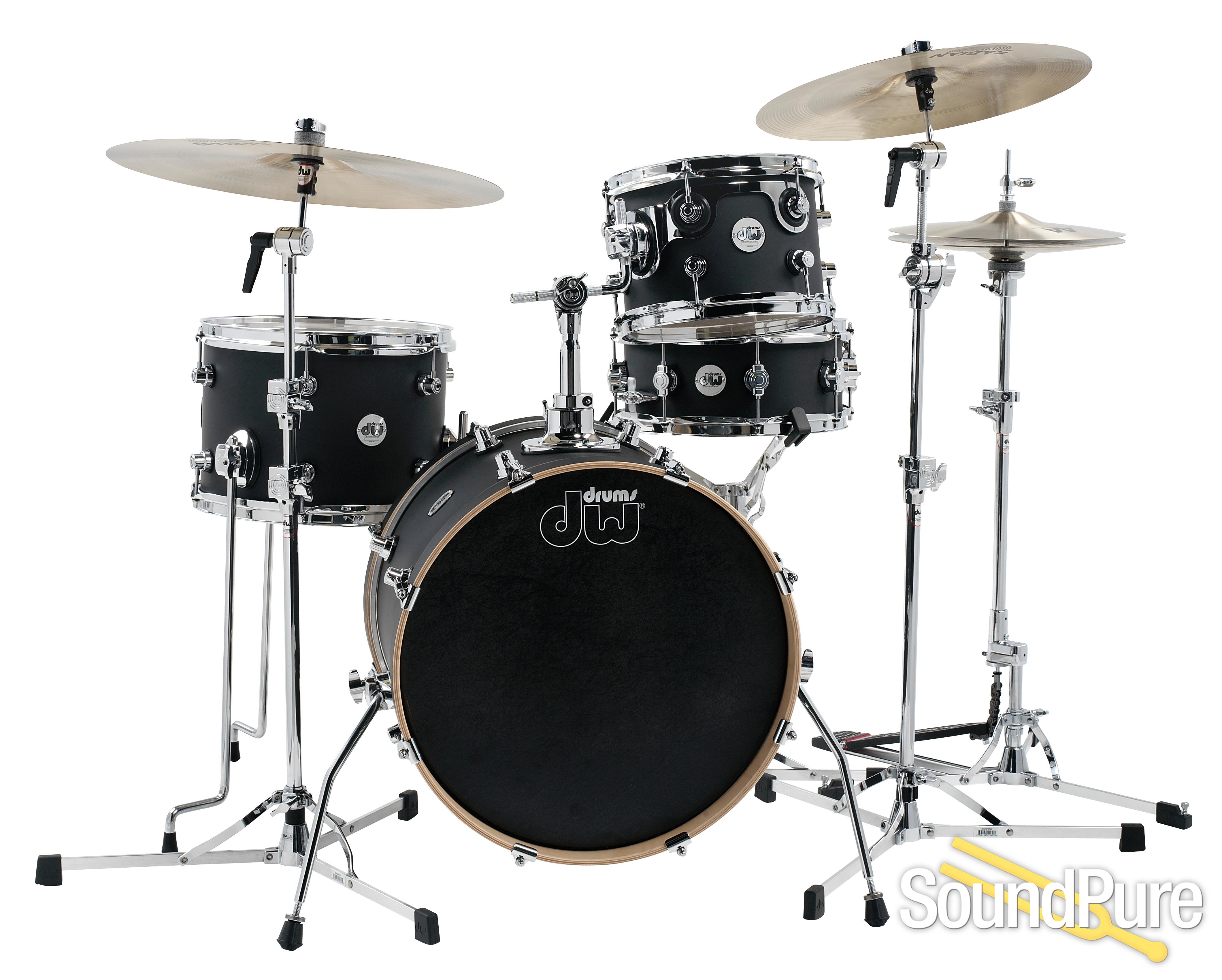 Dw Design Series Mini Pro Drum Set 1813 Black Satin Ebay